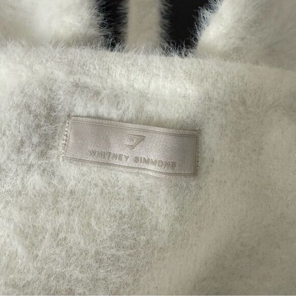 Gymshark x Whitney Simmons Eyelash Knit Midi Tie Up Halter Neck Top Sz M White - Picture 4 of 8